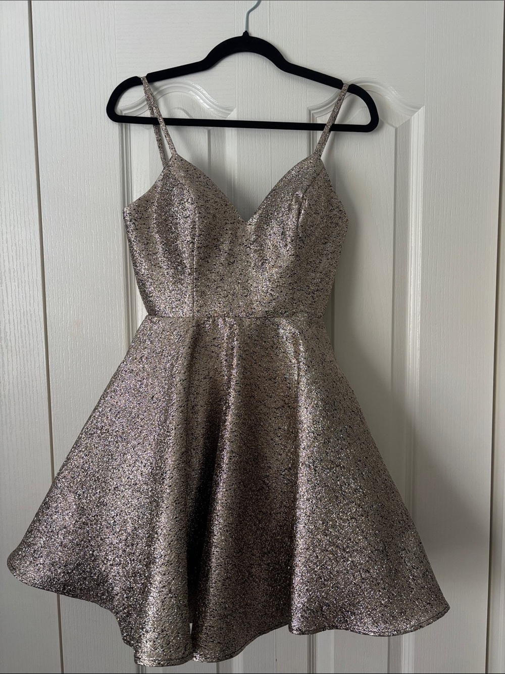 COLETTE - Silver/Gold Graduation Dress with Pockets and Padding